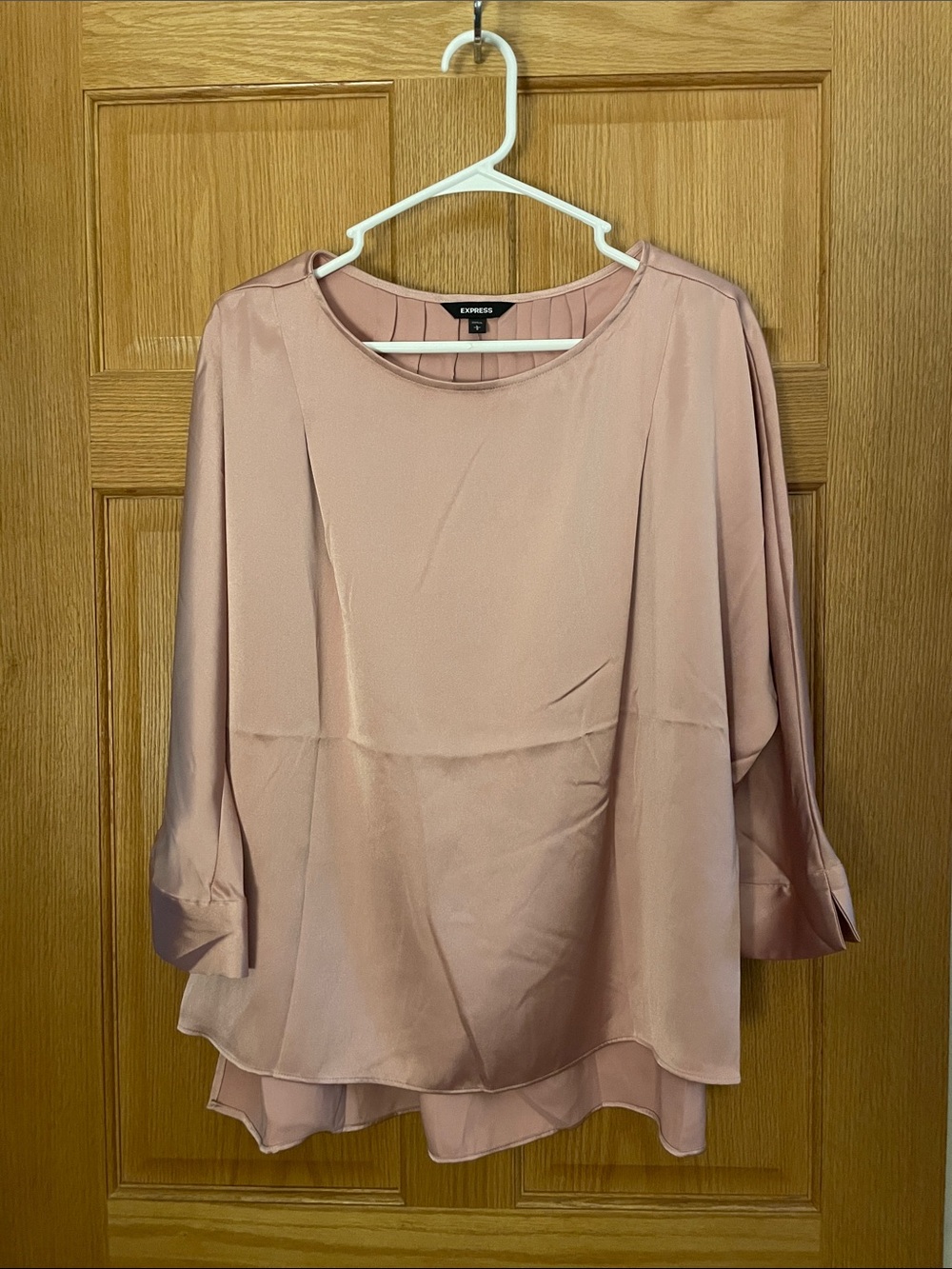 Express Dusty Rose Satin Blouse